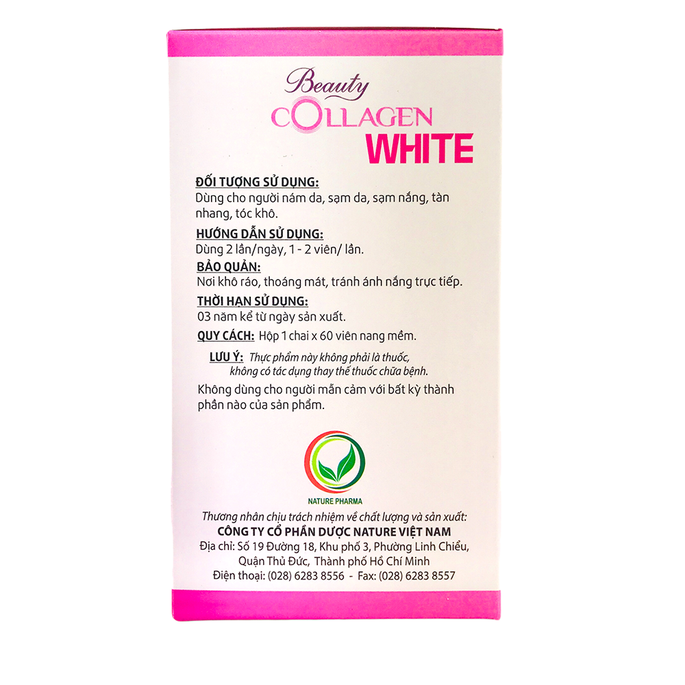 Combo Set 3 Hộp Nước Uống Beauty Collagen White NATURE PHARMA (6 Lọ/Hộp) - Chống Oxy hóa - Giúp làn da sáng mịn, tươi trẻ rạng ngời